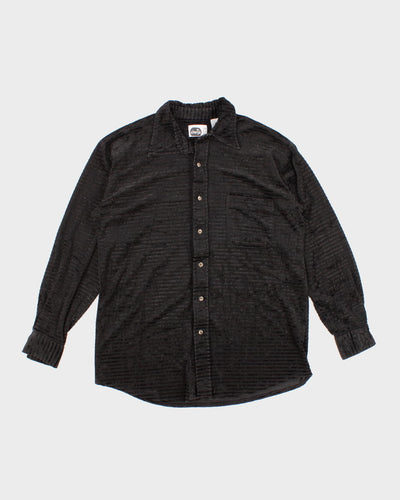 Men's Vintage Levi's 70's Black Velvet Button Up Collared Shirt - M L