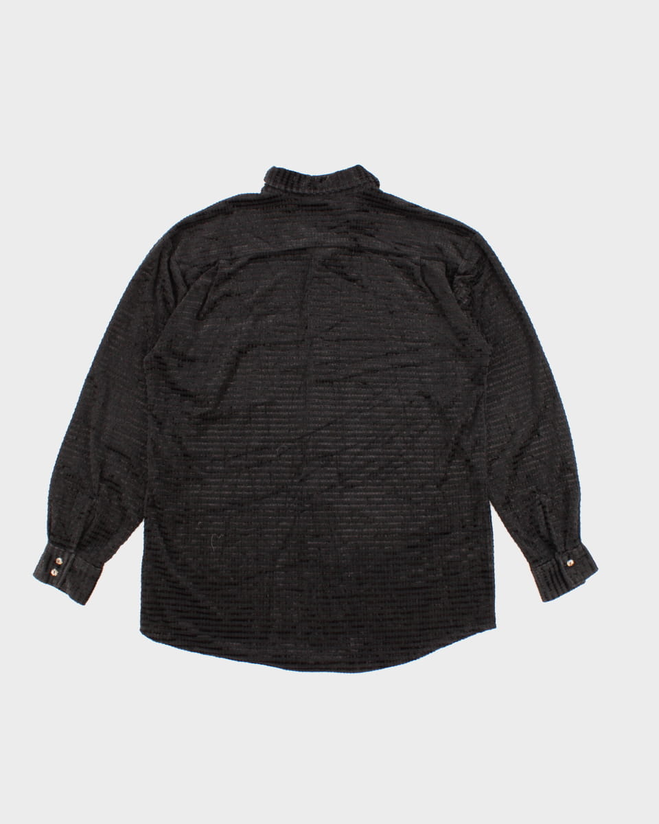 Men's Vintage Levi's 70's Black Velvet Button Up Collared Shirt - M L