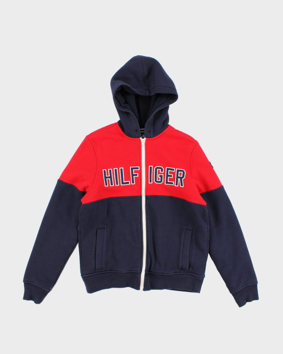 Y2K 00s Tommy Hilfiger Fleece Lined Zip Up Hoodie - S