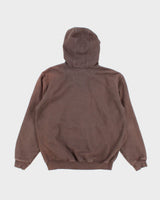 Men's Brown Carhartt Zip Up Hoodie - L