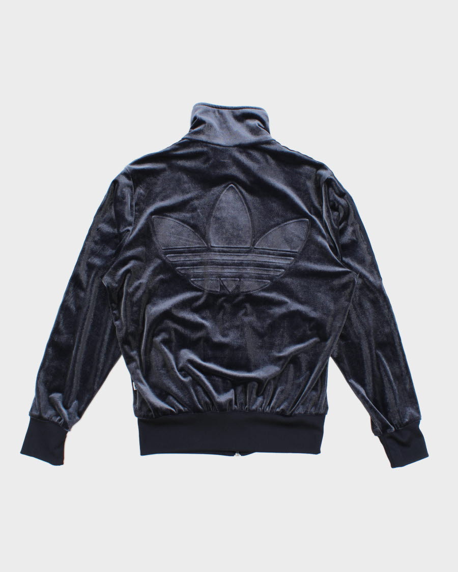 Men's Blue Adidas Velour zip up track jacket - S – Rokit