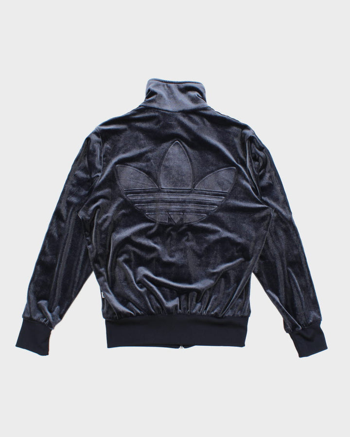 Men's Blue Adidas Velour zip up track jacket - S