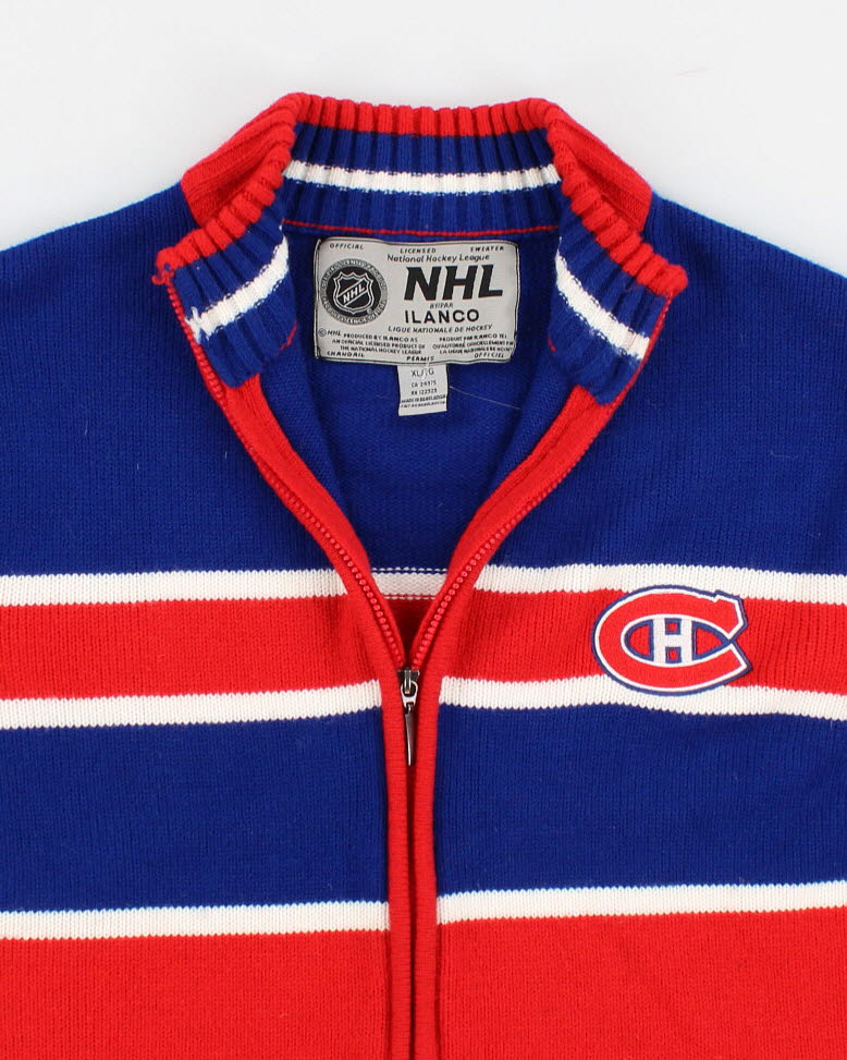 Mens NHL Habs Knit Zip Up Cardigan - XL