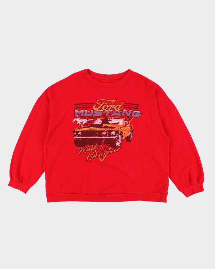 Vintage Men's Red Ford Graphic Sweatshirt - L