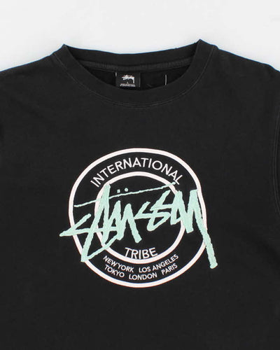 Men's Black Stussy Graphic Hoodie - L