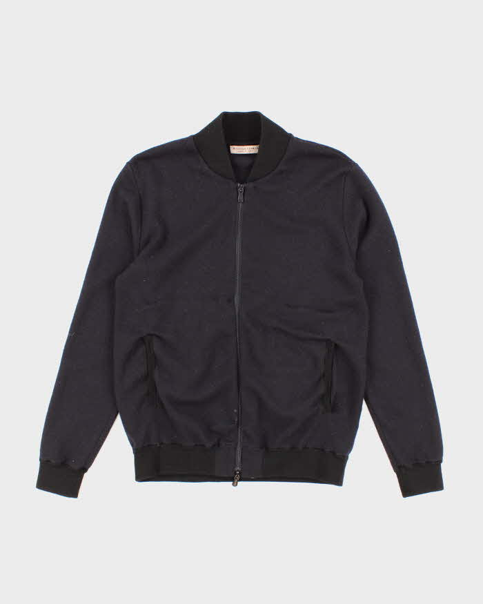 Men's Navy Bottega Veneta wool Zip Up Sweatshirt - S