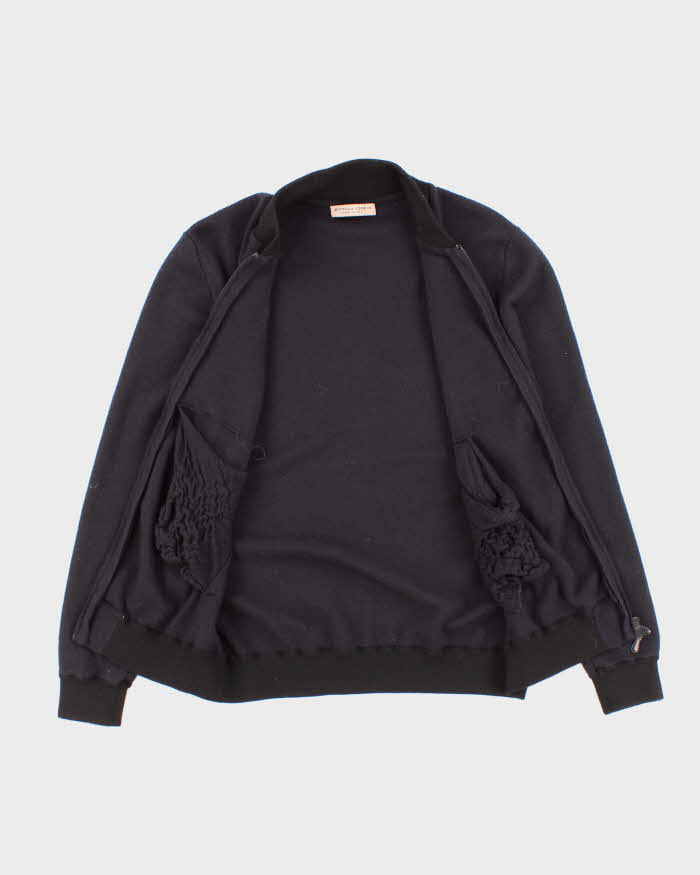 Men's Navy Bottega Veneta wool Zip Up Sweatshirt - S