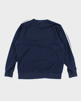 Vintage Men's Navy Adidas 3 Stripe Sweatshirt - L