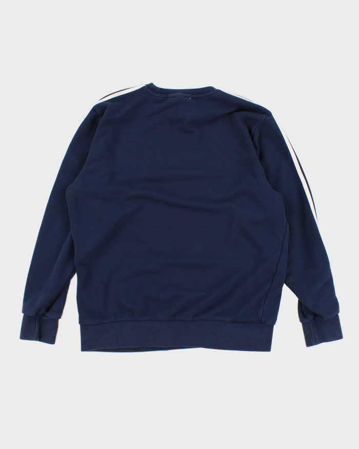 Vintage Men's Navy Adidas 3 Stripe Sweatshirt - L