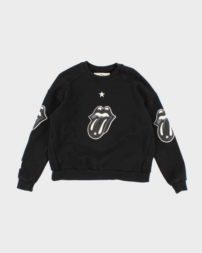 Men's Black Rolling Stones Merch Sweatshirt - L