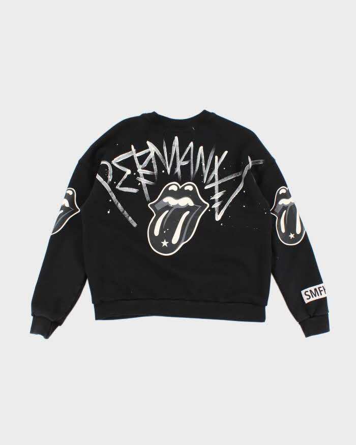 Men's Black Rolling Stones Merch Sweatshirt - L