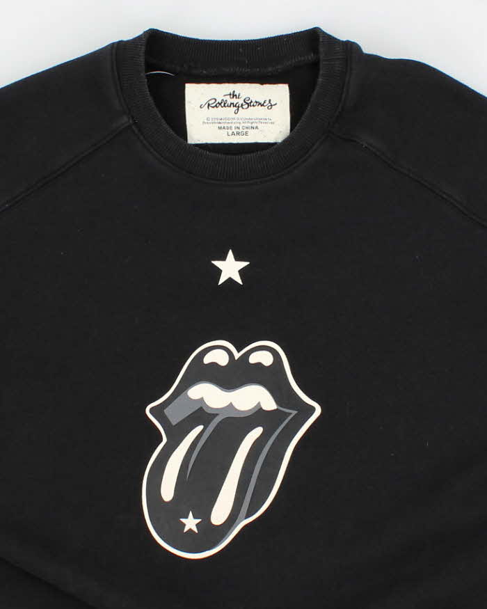 Men's Black Rolling Stones Merch Sweatshirt - L