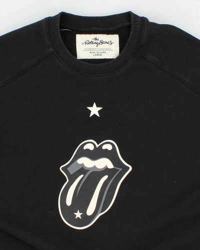 Men's Black Rolling Stones Merch Sweatshirt - L