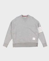 Mens Grey Thom Browne Classic Stripes Sweatshirt - L