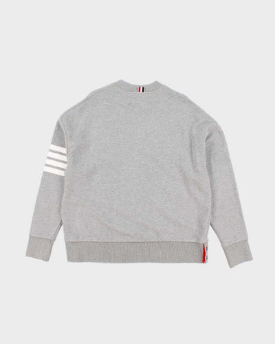 Mens Grey Thom Browne Classic Stripes Sweatshirt - L