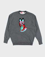 Mens Grey Maison Kitsune Abstract Fox Embroidered Hoodie - M