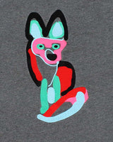 Mens Grey Maison Kitsune Abstract Fox Embroidered Hoodie - M