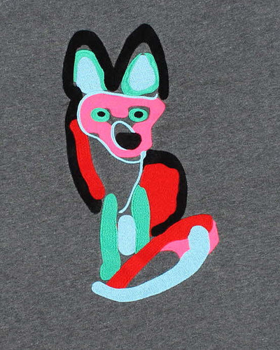 Mens Grey Maison Kitsune Abstract Fox Embroidered Hoodie - M