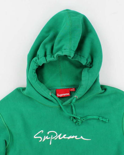 Mens Green Supreme Logo Pullover Hoodie - XL