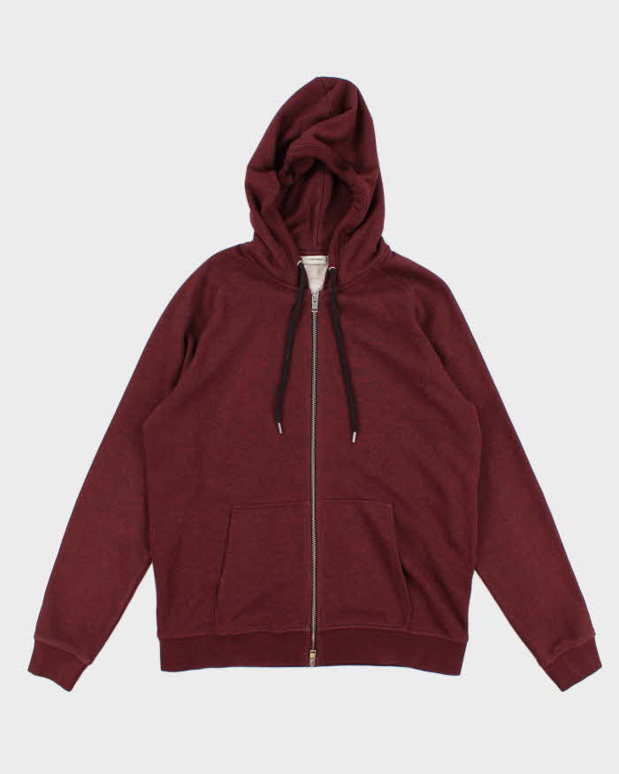 Mens J Lindeberg Zip Up Burgundy Hoodie - XL