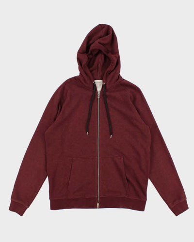 Mens J Lindeberg Zip Up Burgundy Hoodie - XL