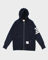 Mens Thom Browne Navy Zip Up Hoodie - S