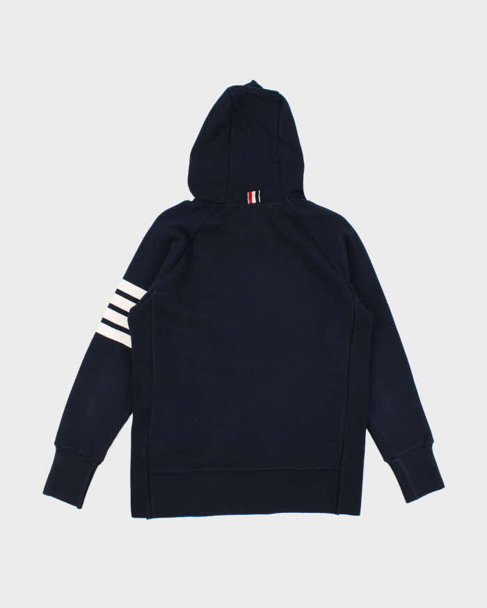 Mens Thom Browne Navy Zip Up Hoodie - S
