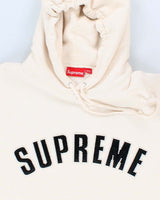 Mens Supreme Cream Pullover Beaded Hoodie - XXL