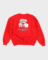 Mens Red Cartoon Print Pullover Sweatshirt - L
