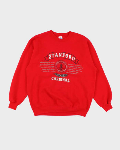 Mens Red Stanford Pullover Sweatshirt - L