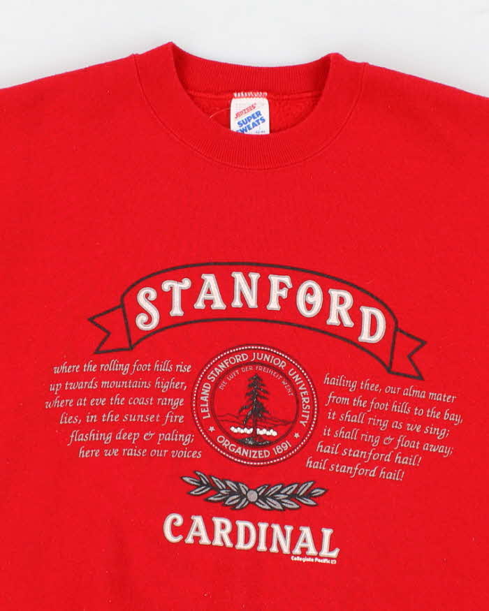 Mens Red Stanford Pullover Sweatshirt L Rokit