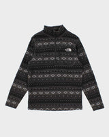 Mens Grey The North Face Half Zip Patterned Fleece - S