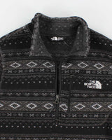 Mens Grey The North Face Half Zip Patterned Fleece - S