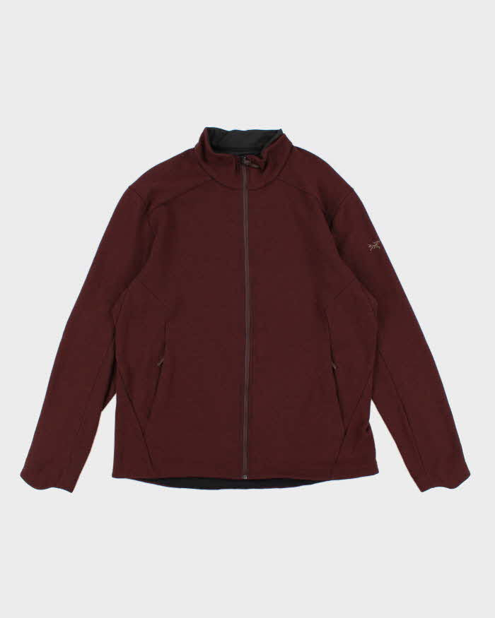 Mens Arc'Teryx Burgundy Zip Up Sweatshirt - XL