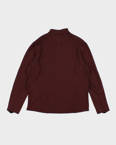 Mens Arc'Teryx Burgundy Zip Up Sweatshirt - XL