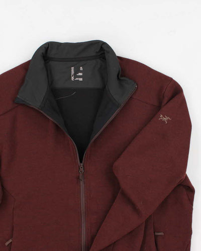 Mens Arc'Teryx Burgundy Zip Up Sweatshirt - XL