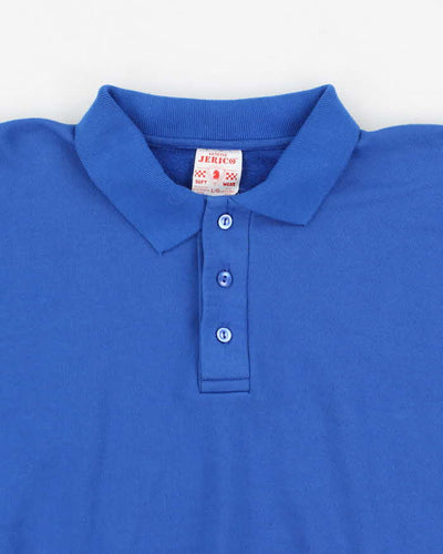 Mens 1980s Blue Collared Sweatshirt - L