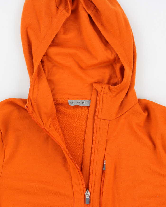 Icebreaker Wool Orange Hoodie - S