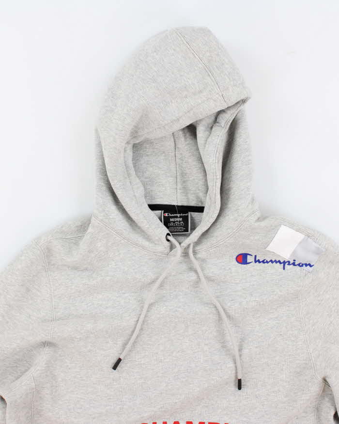 Mens Grey Champion Graphic Hoodie - M