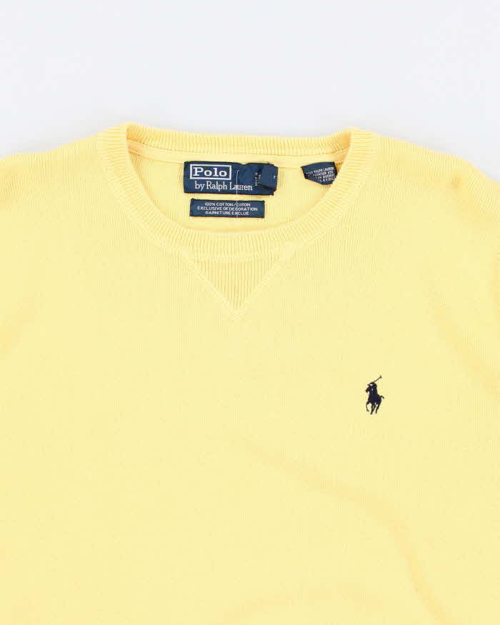 Vintage 90s Polo by Ralph Lauren Yellow Light Sweatshirt - M