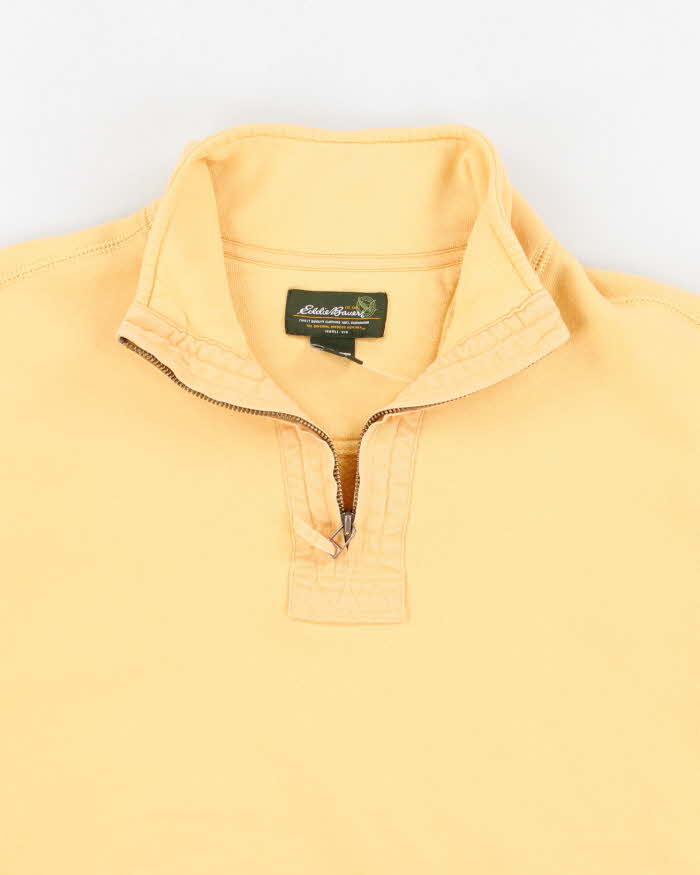 00s Eddie Bauer Yellow Quarter Zip Sweatshirt - M