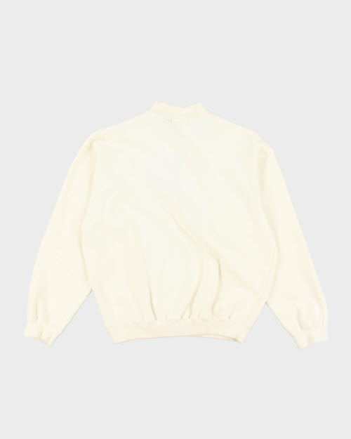00s Bossini Quarter Zip Cream Sweatshirt - M