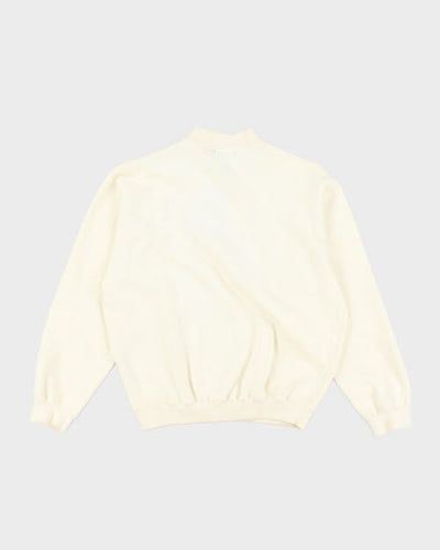 00s Bossini Quarter Zip Cream Sweatshirt - M