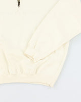 00s Bossini Quarter Zip Cream Sweatshirt - M
