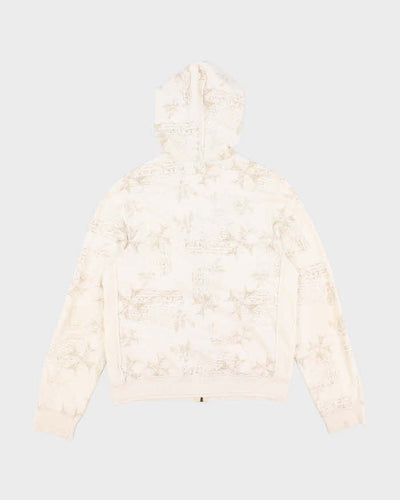 Y2K 00s Guess Graphic Patterned Light Hoodie - S