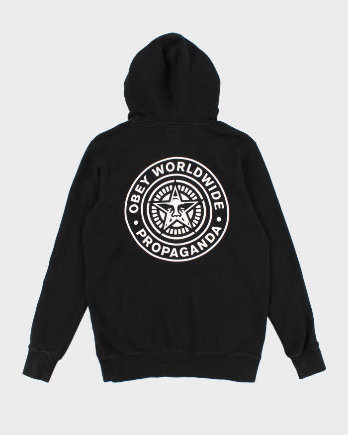 Men's Black Obey Graphic Hoodie - S