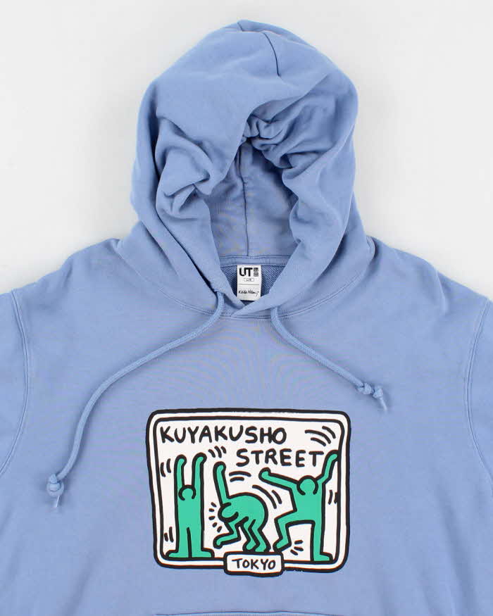 Men's Blue Uniqlo X Keith Haring Hoodie - M