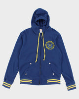 Men's Blue Zip Up True Religion Graphic Hoodie - M