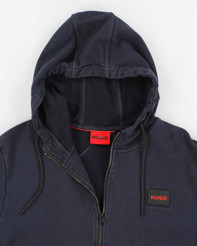 Men's Navy Hugo Zip UP Hoodie - S