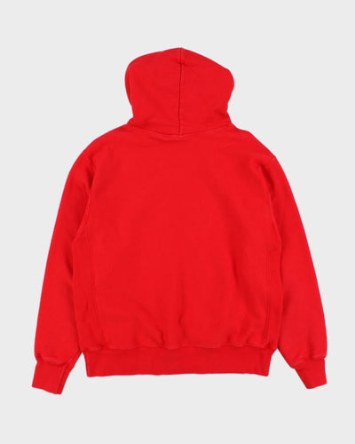 00s Champion Reverse Weave Red Hoodie - L